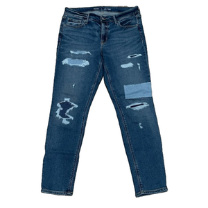 Old Navy Mid-Rise Rockstar Super Skinny Patchwork size 12 NWT